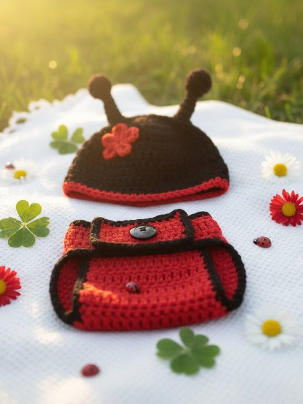 Little Ladybug Crochet Baby Costume Set | Baby Shower Gift | First Halloween